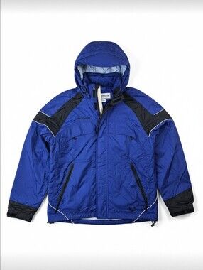 Columbia Blue Hooded Waterproof Ski Jacket Men's Full Zip Outdoor Coat